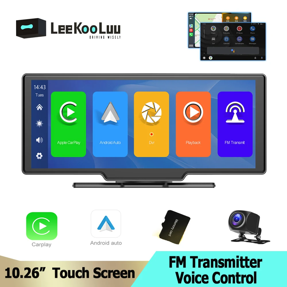 LeeKooLuu 10.26" Wireless Carplay & Android Auto Smart Car Mirror Monitor With Voice Control FM Transmitter Bluetooth Multimedia
LeeKooLuu 10.26" Wireless Carplay & Android Auto Smart Car Mirror Monitor With Voice Control FM Transmitter Bluetooth Multimedia