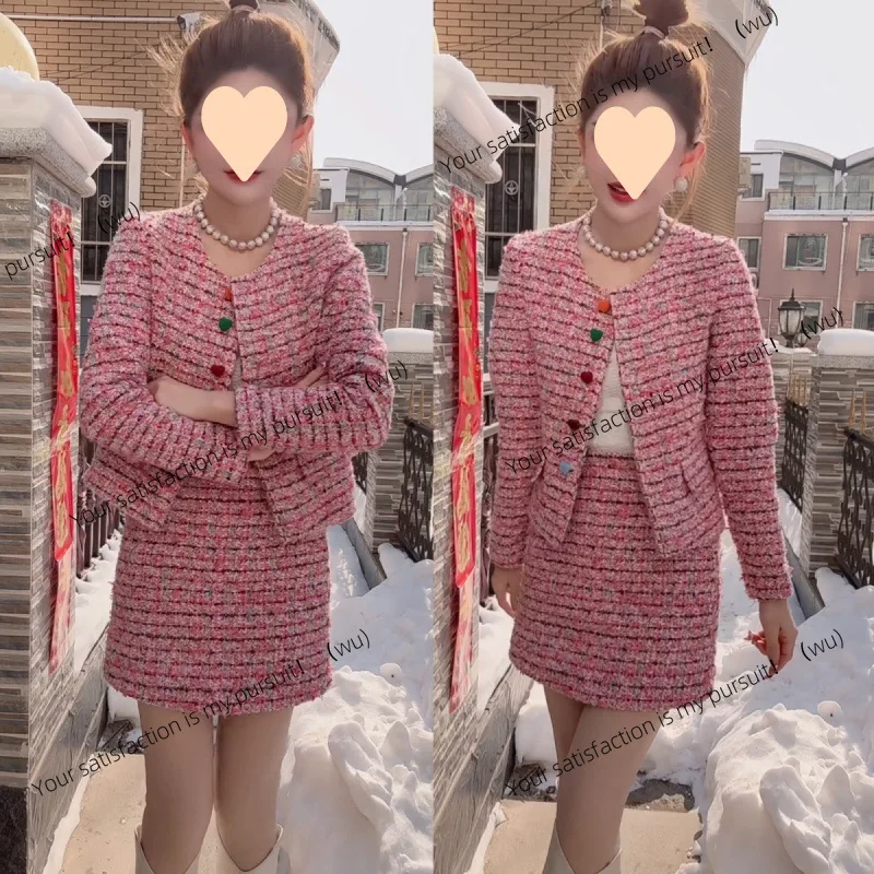 Весенняя модная куртка Xiaoxiangfeng, светский твидовый топ + короткая юбка, комплект из двух предметов 
Весенняя модная куртка Xiaoxiangfeng, светский твидовый топ + короткая юбка, комплект из двух предметов