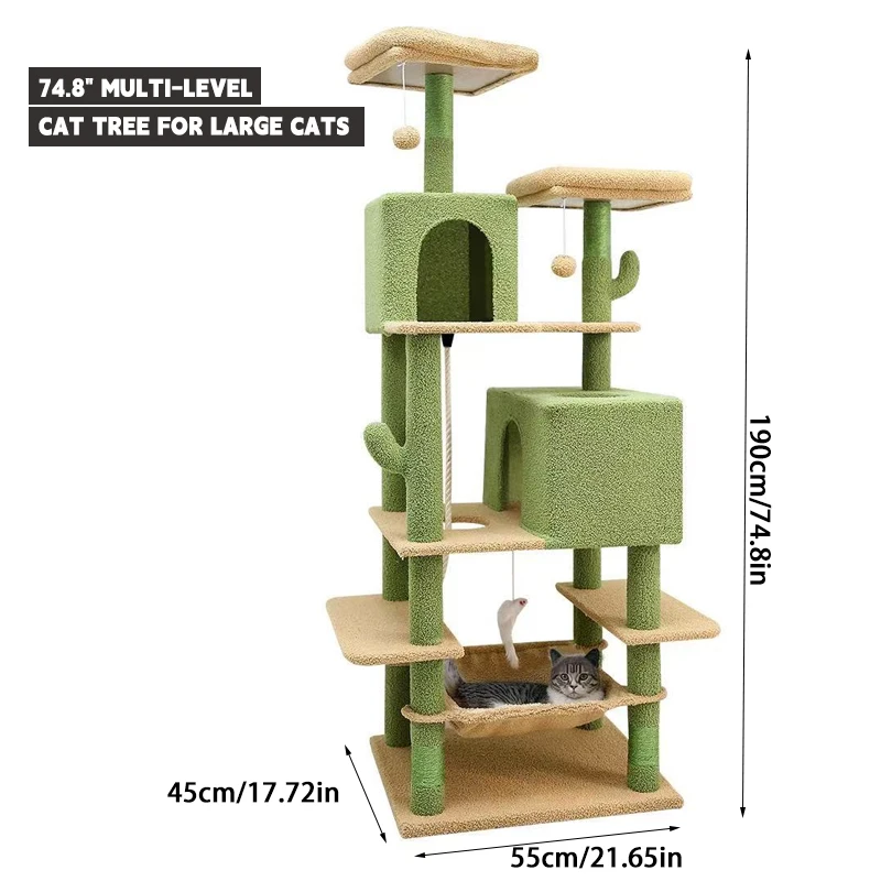 YXT 190cm Large Cat Tree Tower Home Furniture Cat Tower Pets Hammock Sisal Cat Scratching Post Climbing Frame Toy Spacious Perch
YXT 190cm Large Cat Tree Tower Home Furniture Cat Tower Pets Hammock Sisal Cat Scratching Post Climbing Frame Toy Spacious Perch