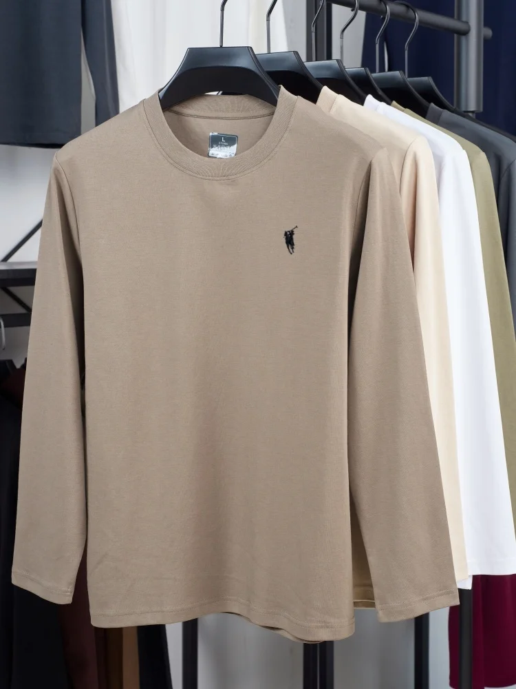 Весенне-осенняя модная брендовая мужская новая футболка с круглым вырезом и длинным рукавом, изысканная вышивка, высокое качество, с длинным рукавом 
Весенне-осенняя модная брендовая мужская новая футболка с круглым вырезом и длинным рукавом, изысканная вышивка, высокое качество, с длинным рукавом