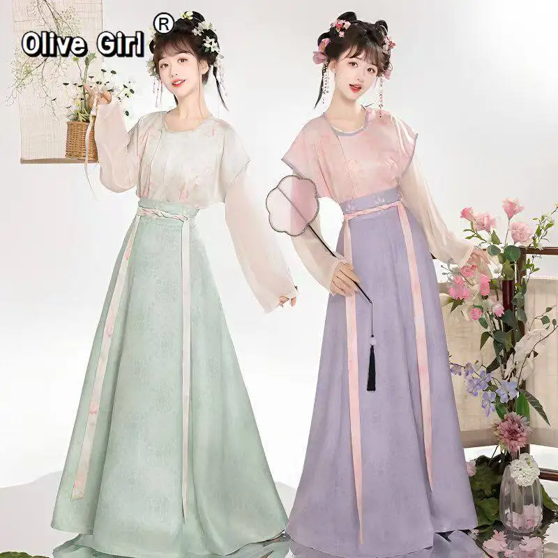 Olivegirl Original Hanfu Dress Printed Tang-Style Spring Autumn Round Neck Waist-Length Eight-Slit Dress Set for Daily Wear
Olivegirl Original Hanfu Dress Printed Tang-Style Spring Autumn Round Neck Waist-Length Eight-Slit Dress Set for Daily Wear