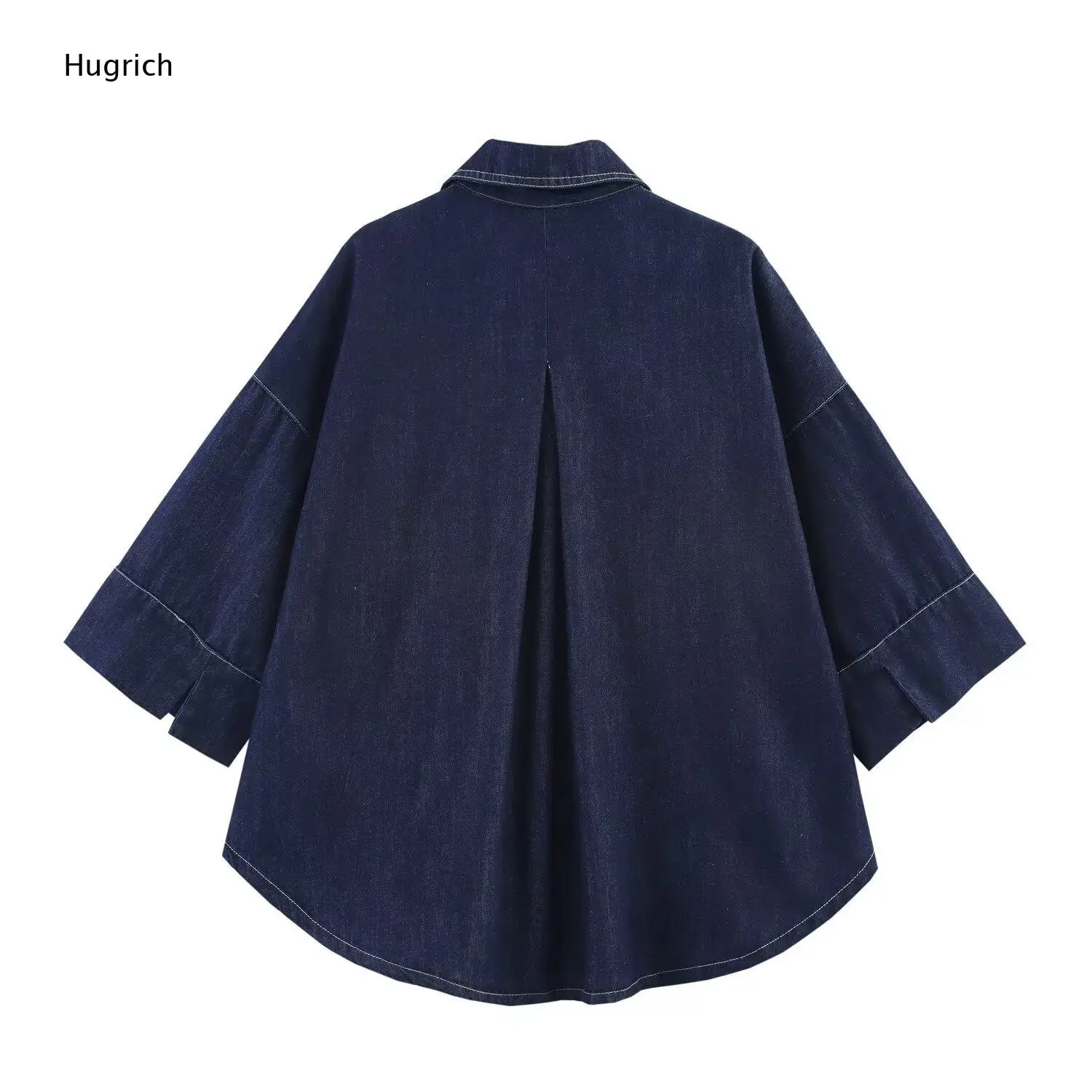 Loose Three Quarter Sleeve Denim Shirt High Waist Pleated Wide Leg Jeans Two Piece Outfit Casual Matching Set for Women
Loose Three Quarter Sleeve Denim Shirt High Waist Pleated Wide Leg Jeans Two Piece Outfit Casual Matching Set for Women