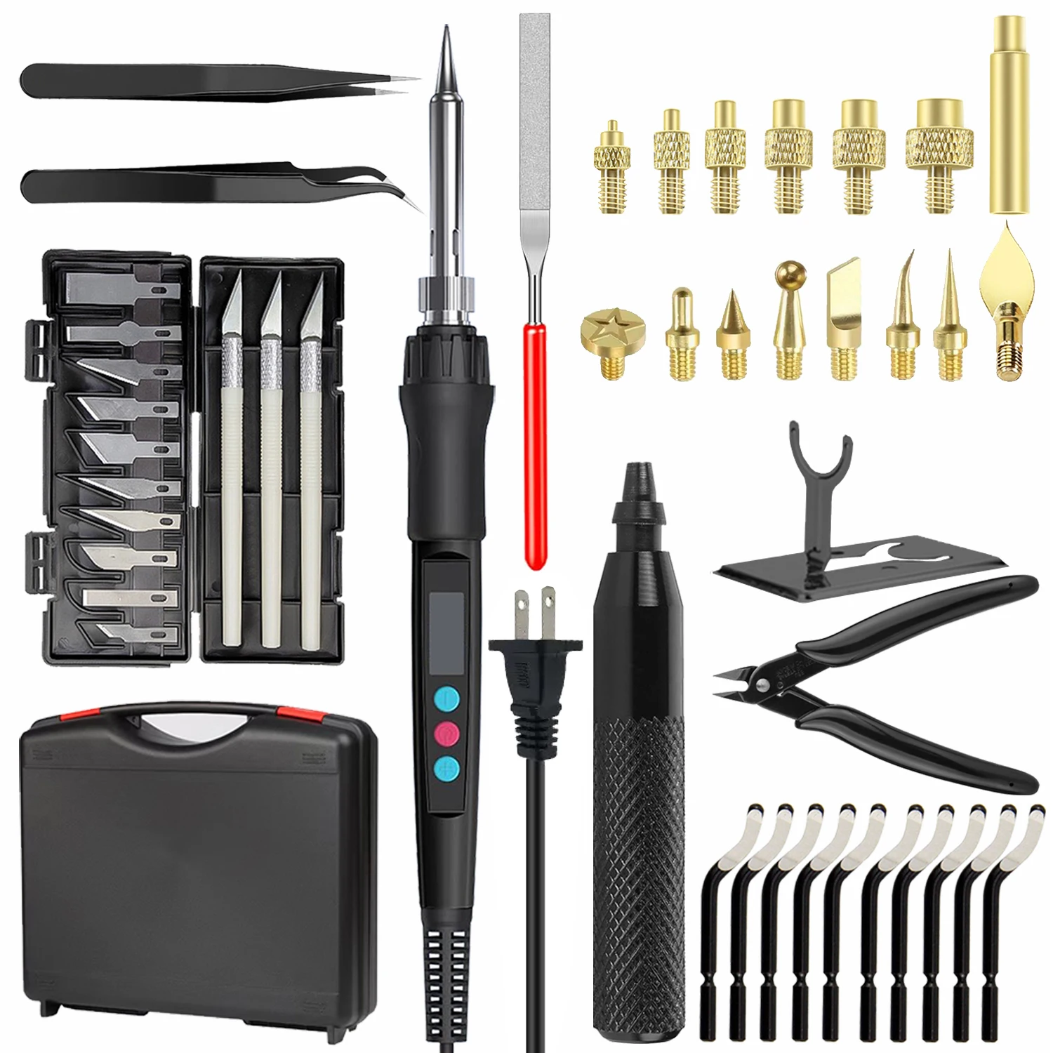 3D Printer Accessories, 3D Printing Tools Kit, 3D Print Finishing Tools Includes Soldering Iron, 8 Trimming Heads and 7 Nuts
3D Printer Accessories, 3D Printing Tools Kit, 3D Print Finishing Tools Includes Soldering Iron, 8 Trimming Heads and 7 Nuts