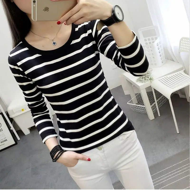 Simplicity Striped Tops Long Sleeve O-neck Youth All-match Street Casual T Shirts Spring Autumn New Vintage Trend Women Clothes
Simplicity Striped Tops Long Sleeve O-neck Youth All-match Street Casual T Shirts Spring Autumn New Vintage Trend Women Clothes