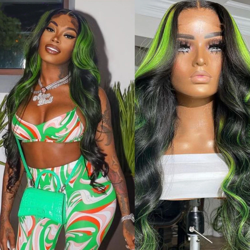 13x4 1B/Green Lace Front Wig Human Hair HD Pre Plucked 200 Density Wig13x6 Green Body Wave Lace Frontal Wig Human Hair for Women
13x4 1B/Green Lace Front Wig Human Hair HD Pre Plucked 200 Density Wig13x6 Green Body Wave Lace Frontal Wig Human Hair for Women