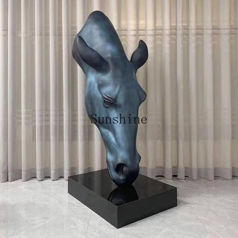 Living room lobby Italian entrance decoration large sculpture horse head ornament floor marble
Living room lobby Italian entrance decoration large sculpture horse head ornament floor marble