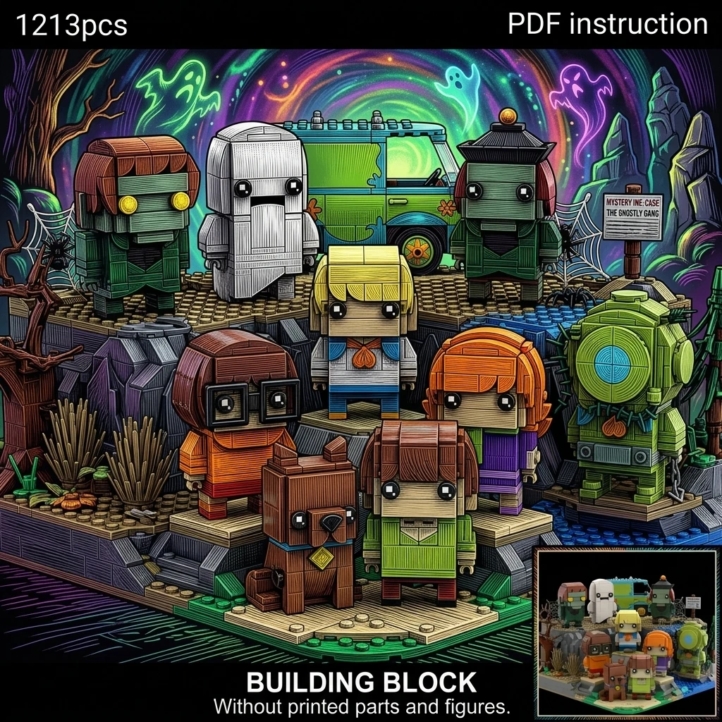Classic Mystery Cartoon Squad Cube Figures MOC Building Blocks Retro Detective Dog Monster Hunter Team Display Adult Brick Set
Classic Mystery Cartoon Squad Cube Figures MOC Building Blocks Retro Detective Dog Monster Hunter Team Display Adult Brick Set