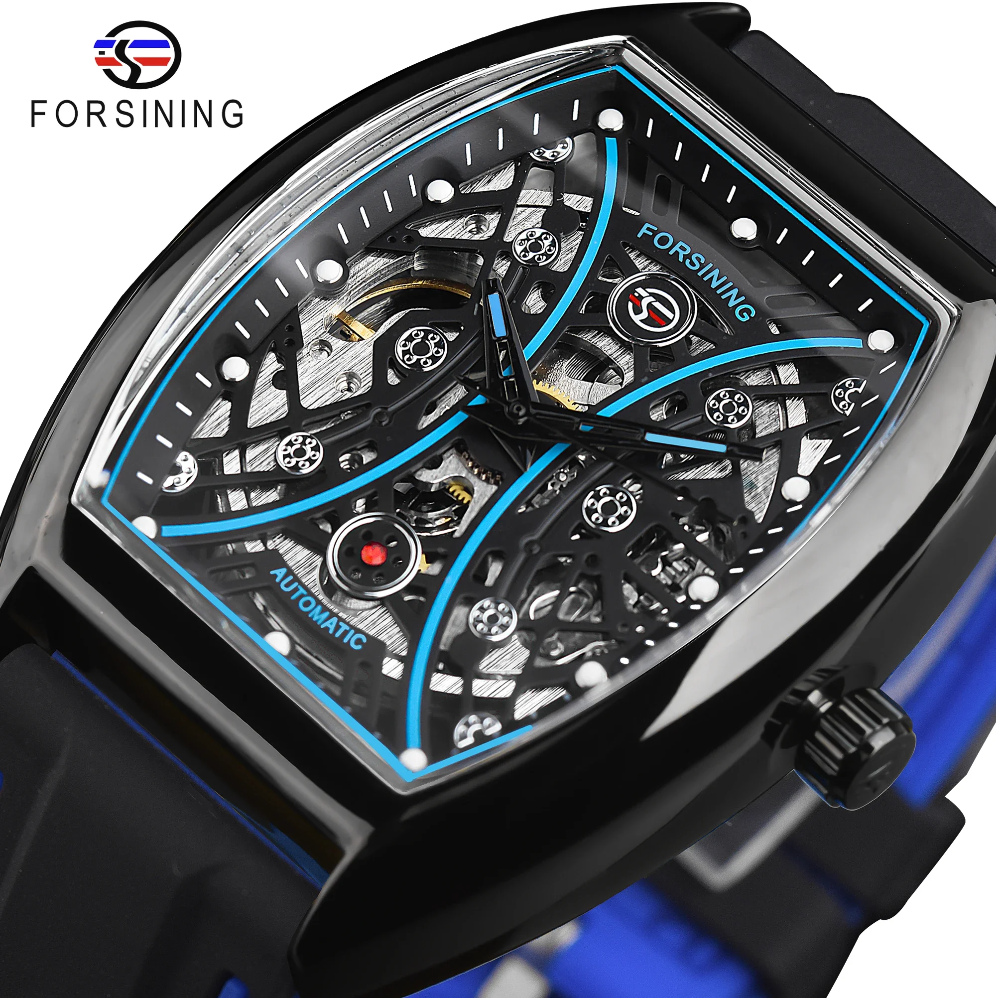 Forsining Fashion Man Luxury Blue Design Waterproof Automatic Mechanical Skeleton Watches Luminous With Silicone Strap
Forsining Fashion Man Luxury Blue Design Waterproof Automatic Mechanical Skeleton Watches Luminous With Silicone Strap