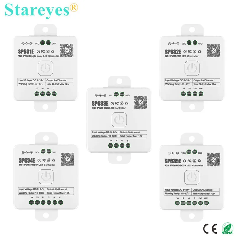 Контроллер светодиодных лент ШИМ SP631E SP632E SP633E SP634E SP635E DC5-24V Bluetooth APP Пульт дистанционного управления для одноцветного CCT RGB RGBW RGBCCT
Контроллер светодиодных лент ШИМ SP631E SP632E SP633E SP634E SP635E DC5-24V Bluetooth APP Пульт дистанционного управления для одноцветного CCT RGB RGBW RGBCCT