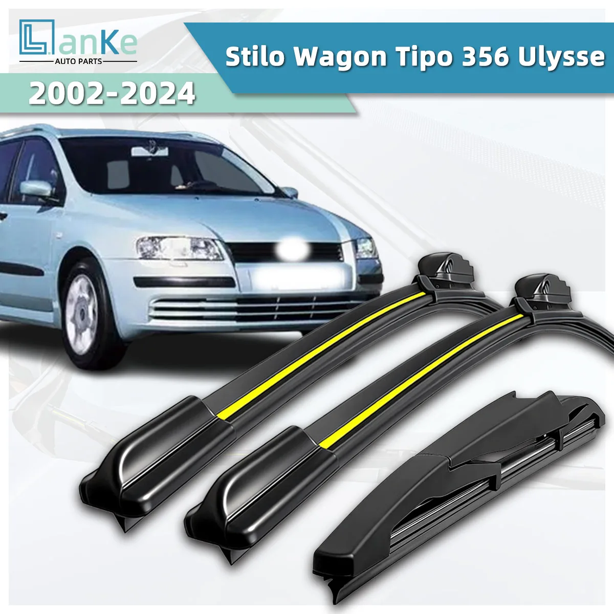 Suitable For Fiat Stilo Wagon/Tipo 356/Ulysse(2002-2024)Car Wipers High-Definition Durable Front Windshield Bidirectional Wipers
Suitable For Fiat Stilo Wagon/Tipo 356/Ulysse(2002-2024)Car Wipers High-Definition Durable Front Windshield Bidirectional Wipers