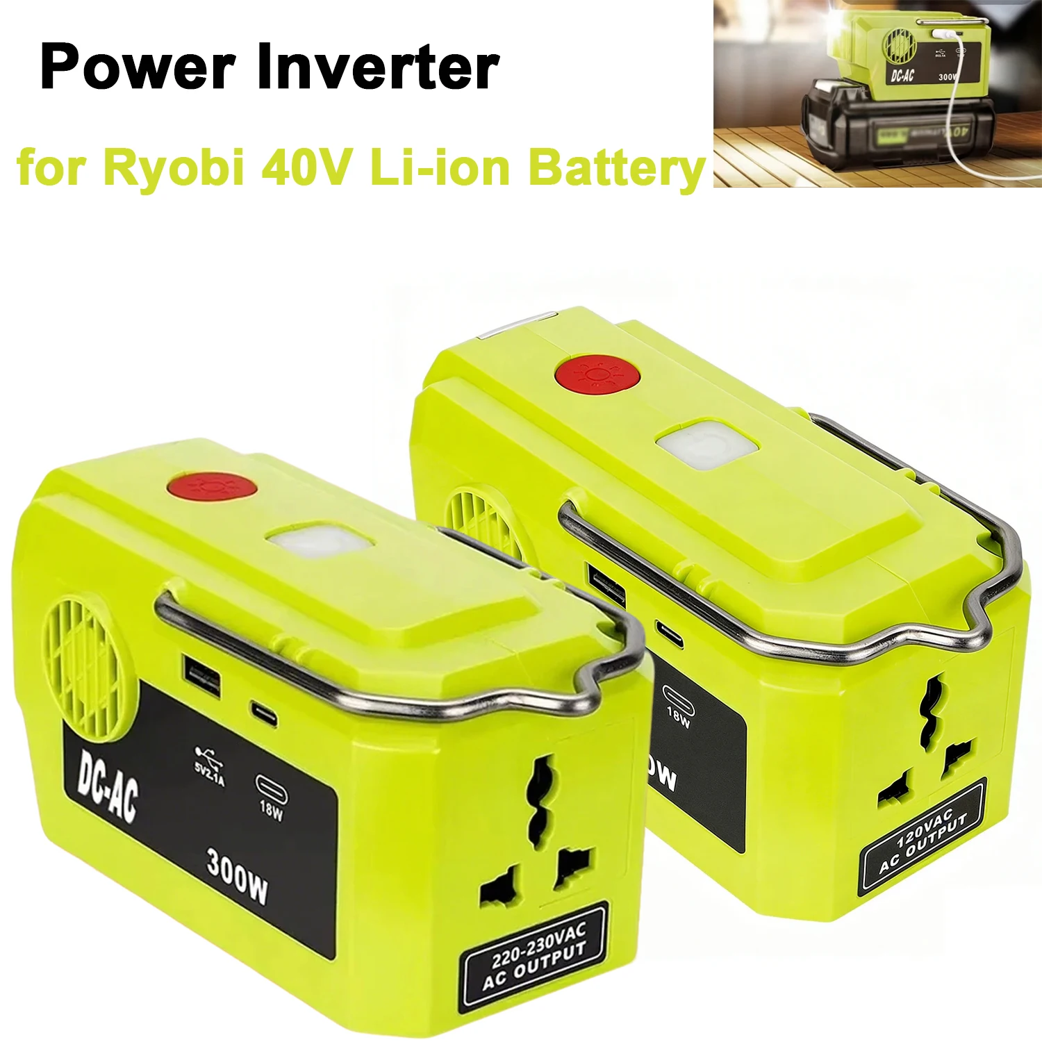 НОВЫЙ портативный инвертор мощностью 300 Вт для аккумуляторов Ryobi 40V Li-ion, с выходом переменного тока и портом USB-C, 120-220 В, для использования на улице
НОВЫЙ портативный инвертор мощностью 300 Вт для аккумуляторов Ryobi 40V Li-ion, с выходом переменного тока и портом USB-C, 120-220 В, для использования на улице
