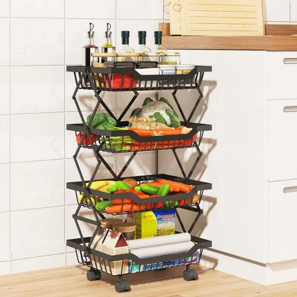 3-Tier Fruit Vegetable Kitchen Organizer Basket Trolley Metal Wire Fruit Vegetable Storage Basket Organizer for Kitchen
3-Tier Fruit Vegetable Kitchen Organizer Basket Trolley Metal Wire Fruit Vegetable Storage Basket Organizer for Kitchen