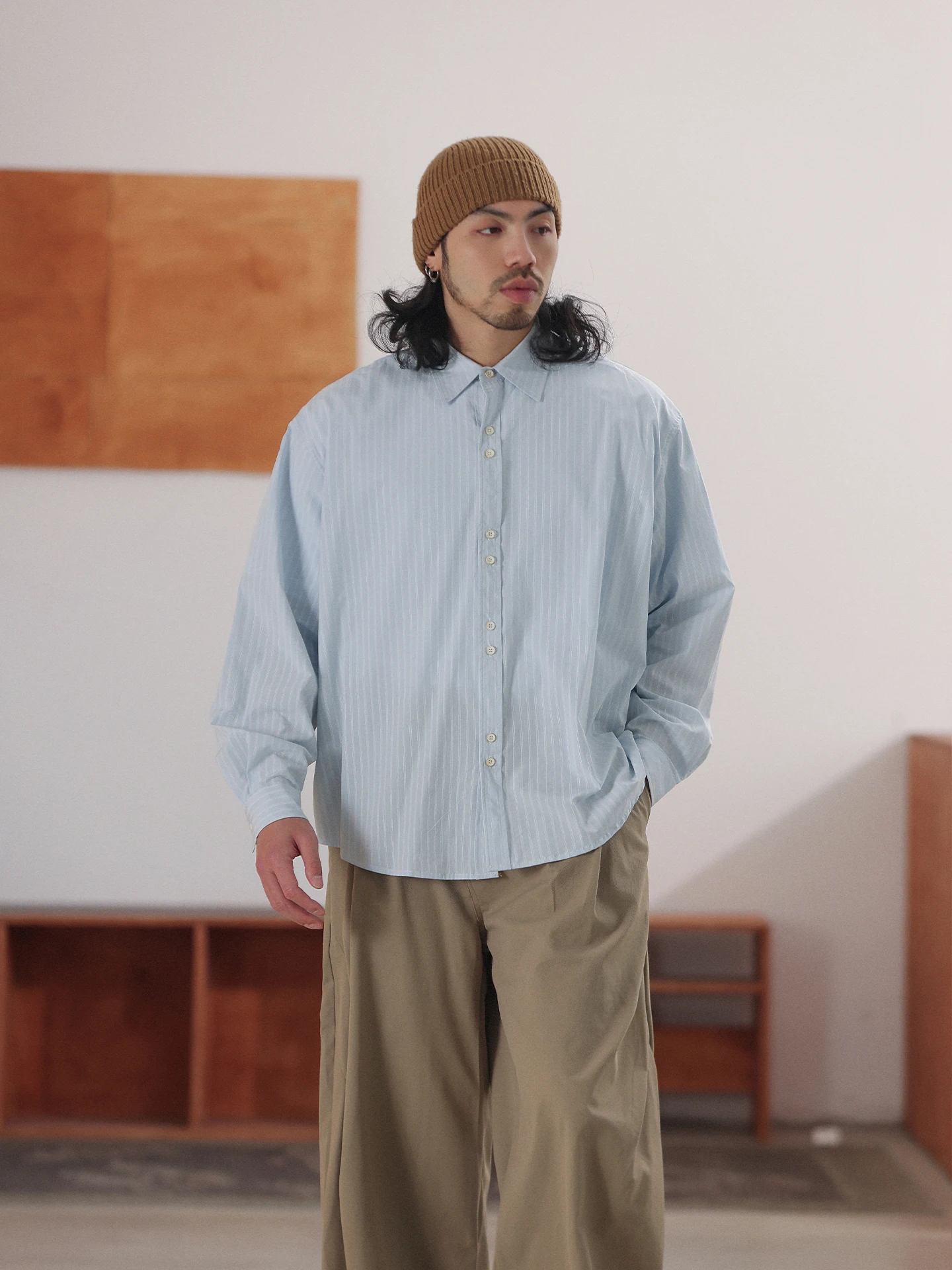 NOEARS Loose Fit Long Sve Striped Anti-Wrinkle irt Vintage Sle Turn-down Collar Commute Blue Men's Casual Faion
NOEARS Loose Fit Long Sve Striped Anti-Wrinkle irt Vintage Sle Turn-down Collar Commute Blue Men's Casual Faion