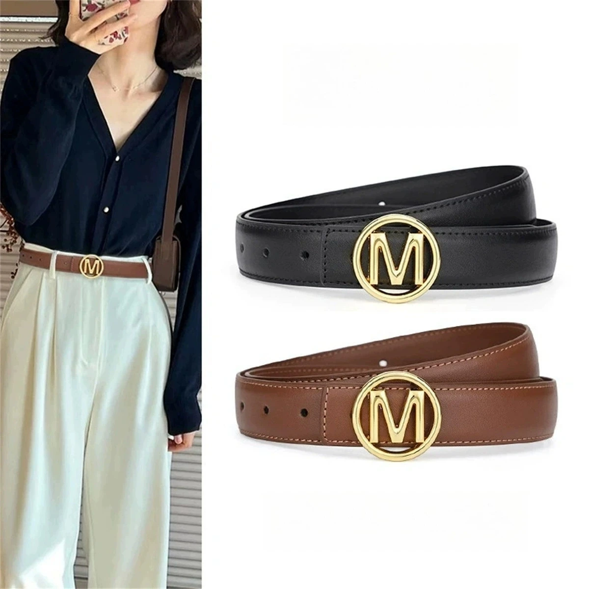 Модный женский широкий кожаный ремень с роскошной металлической Т-образной пряжкой, многоцветный, на выбор, для джинсов и платьев.
Модный женский широкий кожаный ремень с роскошной металлической Т-образной пряжкой, многоцветный, на выбор, для джинсов и платьев.