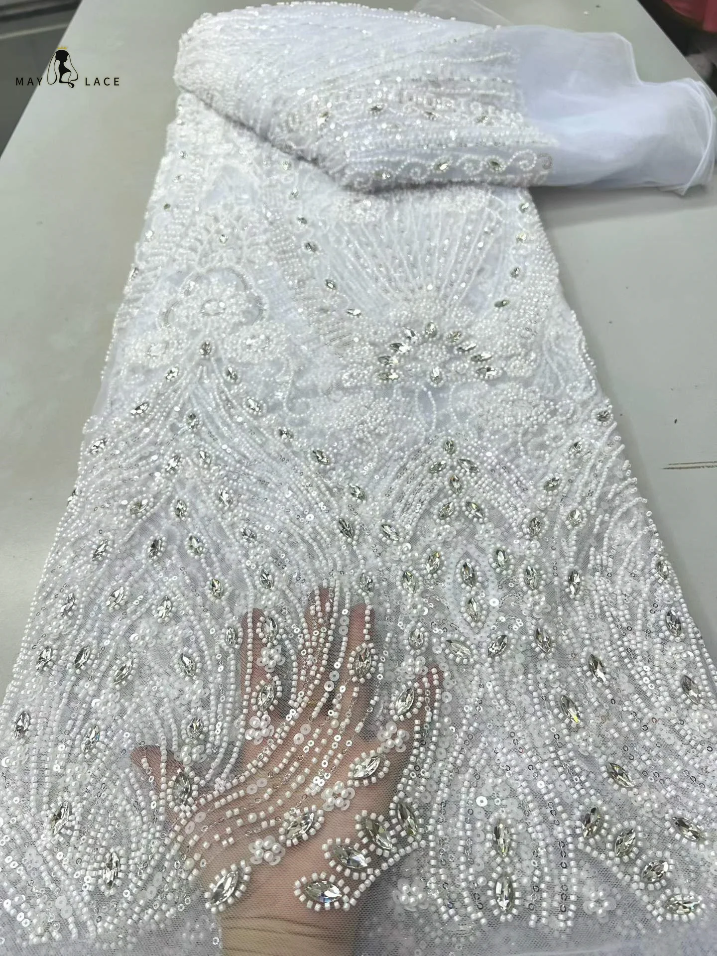 White African French Tulle Lace Fabric 2026 Heavy Beaded Sequins Lace Stones Embroidery Lace Tulle Nigeria Dress 5 Yards Sewing
White African French Tulle Lace Fabric 2026 Heavy Beaded Sequins Lace Stones Embroidery Lace Tulle Nigeria Dress 5 Yards Sewing
