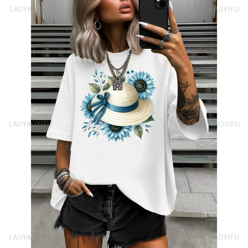 Летняя женская соломенная шляпа с принтом, модная цветочная повседневная дышащая футболка с круглым вырезом и короткими рукавами, винтажные простые топы из чистого хлопка
Летняя женская соломенная шляпа с принтом, модная цветочная повседневная дышащая футболка с круглым вырезом и короткими рукавами, винтажные простые топы из чистого хлопка