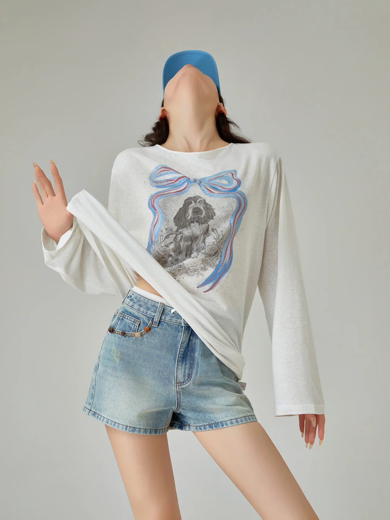 White Long Sleeve T-Shirt Women's Loose Fit Thin Casual Cover up Top Knot Print Rhinestone Backless Polyester Spring
White Long Sleeve T-Shirt Women's Loose Fit Thin Casual Cover up Top Knot Print Rhinestone Backless Polyester Spring