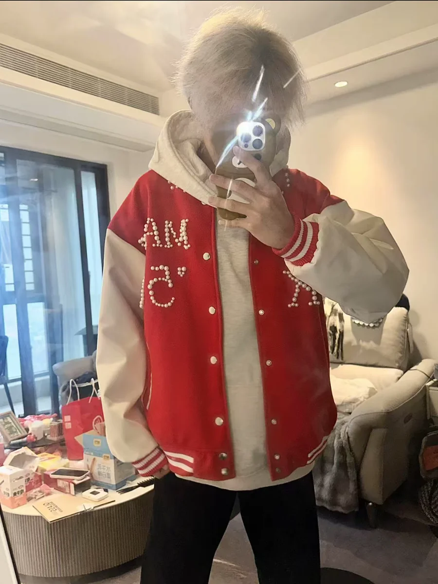 Американский Sle Pearl Спортивная бейсбольная куртка мужская осенне-зимняя тяжелая свободная верхняя часть на пуговицах шерстяное пальто молодежный тренд
Американский Sle Pearl Спортивная бейсбольная куртка мужская осенне-зимняя тяжелая свободная верхняя часть на пуговицах шерстяное пальто молодежный тренд