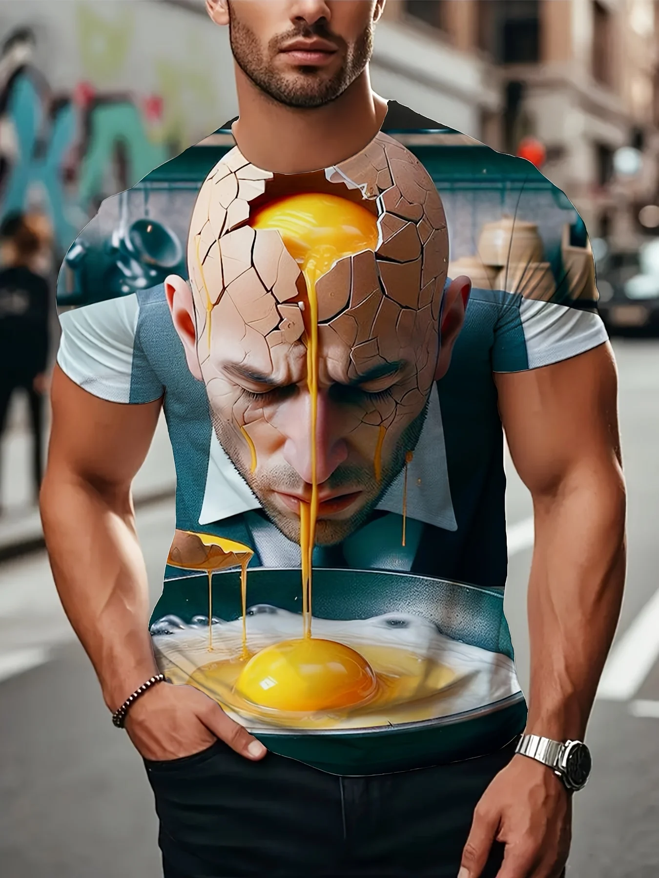 Мужская футболка с 3D принтом «Яйцо и лицо» обычного стиля, повседневный пуловер с короткими рукавами, дышащая ткань с забавными узорами
Мужская футболка с 3D принтом «Яйцо и лицо» обычного стиля, повседневный пуловер с короткими рукавами, дышащая ткань с забавными узорами