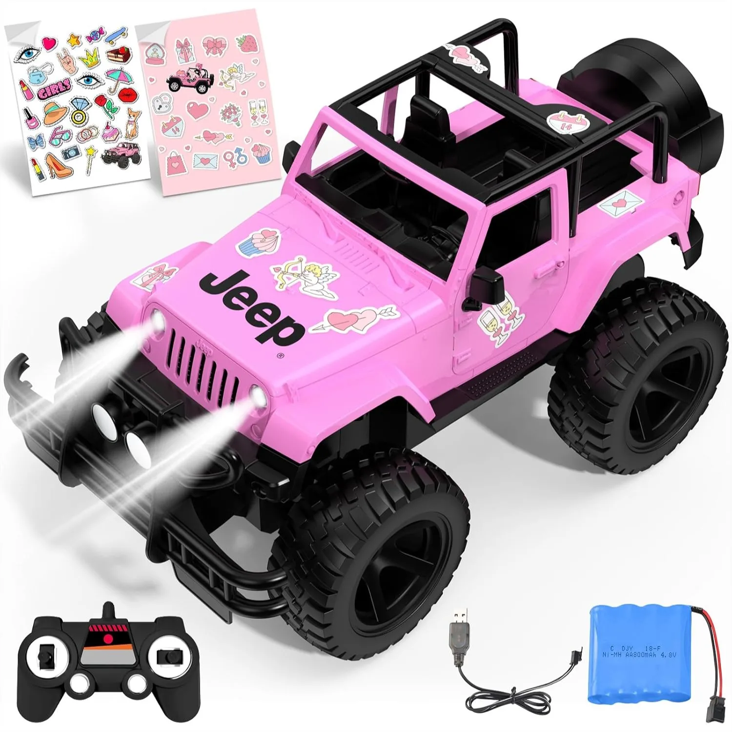 Pink Remote Control Car For Girls 6+ 1:14 Scale Off Road RC Trucks With LED Lights DIY Stickers 2.4Ghz 80Min Play Open Top Design Birthday Gifts
Pink Remote Control Car For Girls 6+ 1:14 Scale Off Road RC Trucks With LED Lights DIY Stickers 2.4Ghz 80Min Play Open Top Design Birthday Gifts
