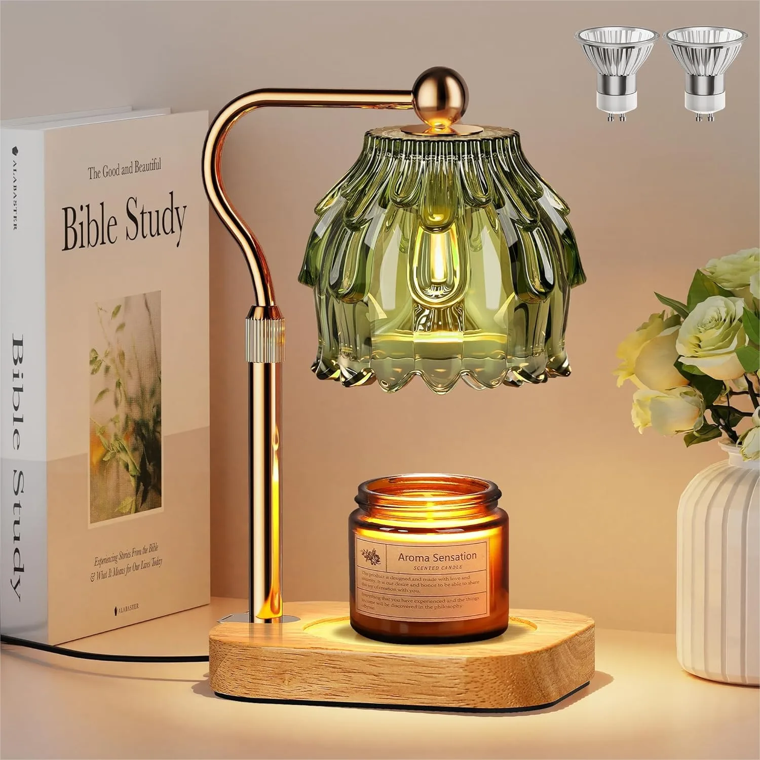 Candle Warmer Lamp with Timer Dimmer, Modern Wax Warmer for Scented Jar with 2 Bulbs, Adjustable Height Glass Lamp for Home
Candle Warmer Lamp with Timer Dimmer, Modern Wax Warmer for Scented Jar with 2 Bulbs, Adjustable Height Glass Lamp for Home