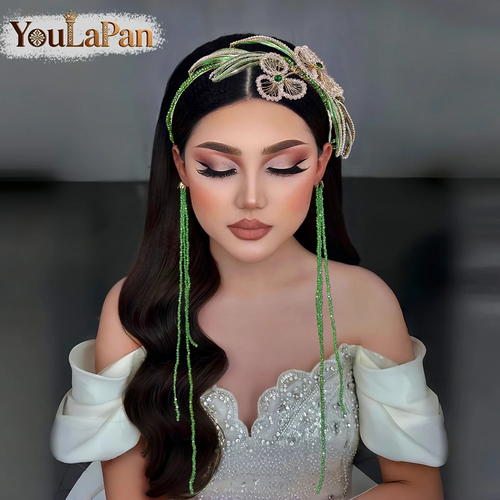 YouLaPan Green Crystal Floral Headband for Women Bohemian Hair Hoop for Garden Wedding Detachable Tassel Hair Accessory A403
YouLaPan Green Crystal Floral Headband for Women Bohemian Hair Hoop for Garden Wedding Detachable Tassel Hair Accessory A403