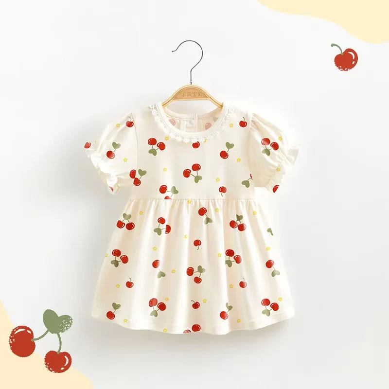 Korean Version Children's Floral Dress Girls' Stylish Princess Dress Baby Girl Baby Printed Cherry Dress
Korean Version Children's Floral Dress Girls' Stylish Princess Dress Baby Girl Baby Printed Cherry Dress