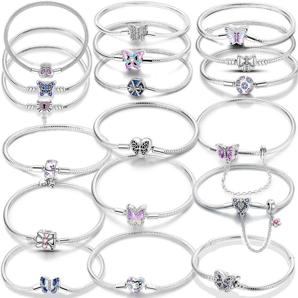 Оригинальные женские ювелирные изделия, цветной циркон, серебряный браслет 925, бабочка, сердце, фиксированная цепочка, браслет из бисера, роскошный подарок на день Святого Валентина 
Оригинальные женские ювелирные изделия, цветной циркон, серебряный браслет 925, бабочка, сердце, фиксированная цепочка, браслет из бисера, роскошный подарок на день Святого Валентина