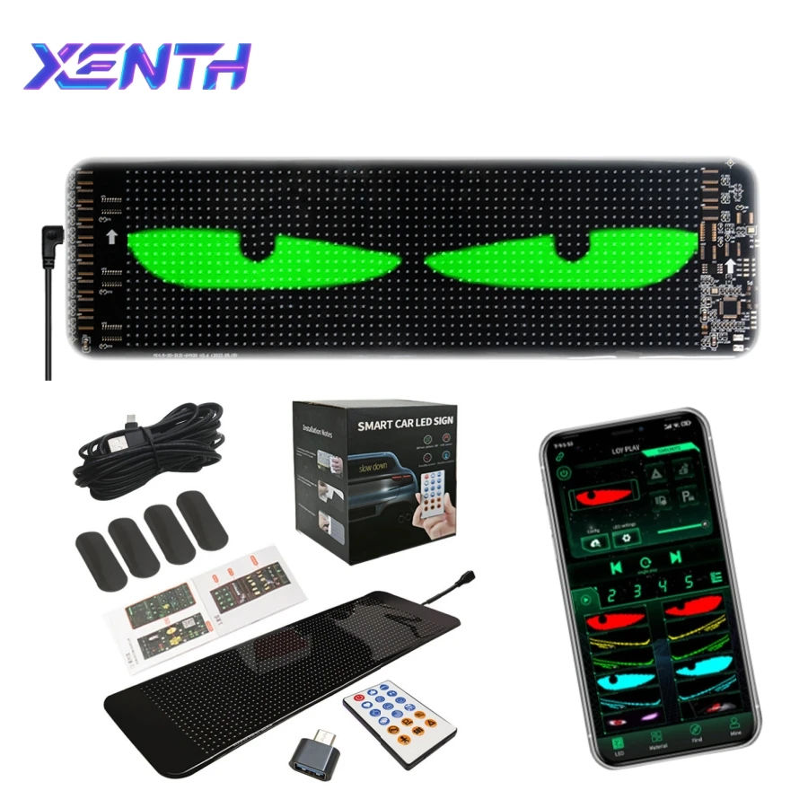 XENTH Flexible LED Matrix Panel Devil Eyes Scrolling LED Sign for Car Truck Windshield with Remote and Bluetooth APP Control
XENTH Flexible LED Matrix Panel Devil Eyes Scrolling LED Sign for Car Truck Windshield with Remote and Bluetooth APP Control