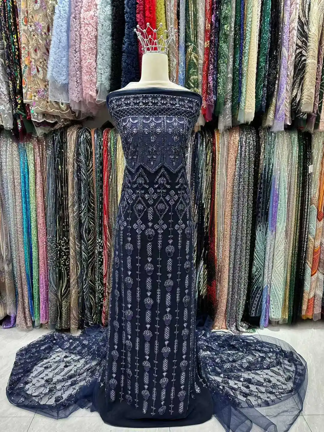 Luxury Exquisite African Lace Fabric 2026 High Quality Nigerian French Beaded Sequin Lace Fabric for Wedding Party Dresses
Luxury Exquisite African Lace Fabric 2026 High Quality Nigerian French Beaded Sequin Lace Fabric for Wedding Party Dresses