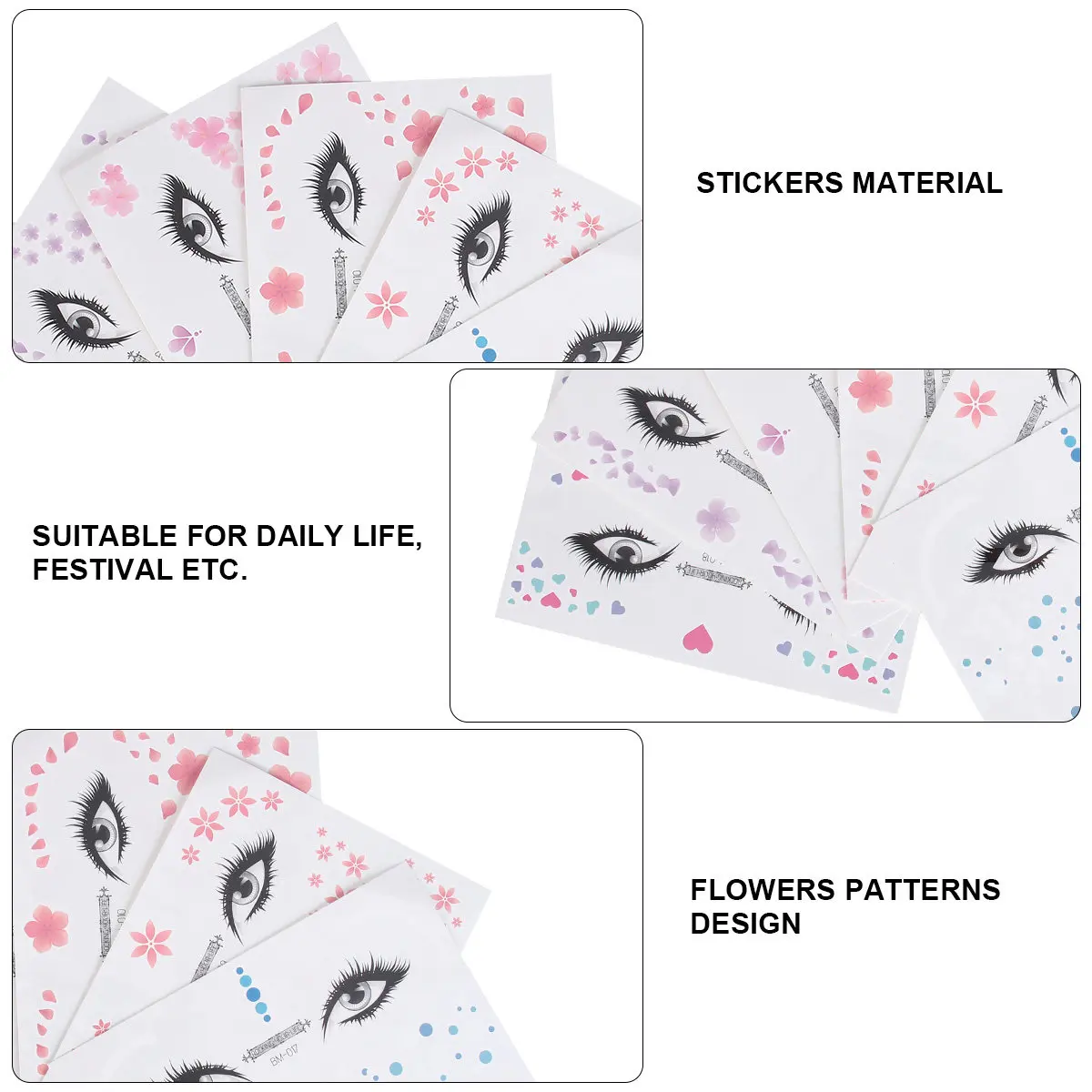6pcs Waterproof Face Stickers Temporary Flower Decals Creative Transfer Tattoos Decorative Body Art Safe Eco Friendly Festive
6pcs Waterproof Face Stickers Temporary Flower Decals Creative Transfer Tattoos Decorative Body Art Safe Eco Friendly Festive