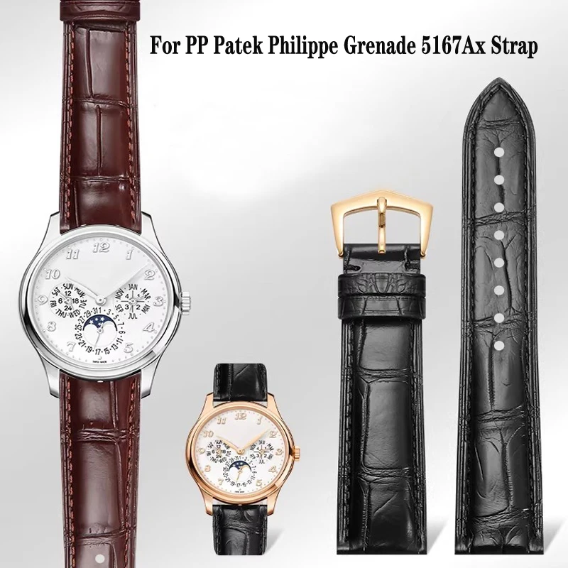 20mm 21mm 22mm Genuine Leather Watch Strap For PP Patek Philippe Grenade 5167Ax Men's And Women's Bracelet Cowhide Watchbands
20mm 21mm 22mm Genuine Leather Watch Strap For PP Patek Philippe Grenade 5167Ax Men's And Women's Bracelet Cowhide Watchbands