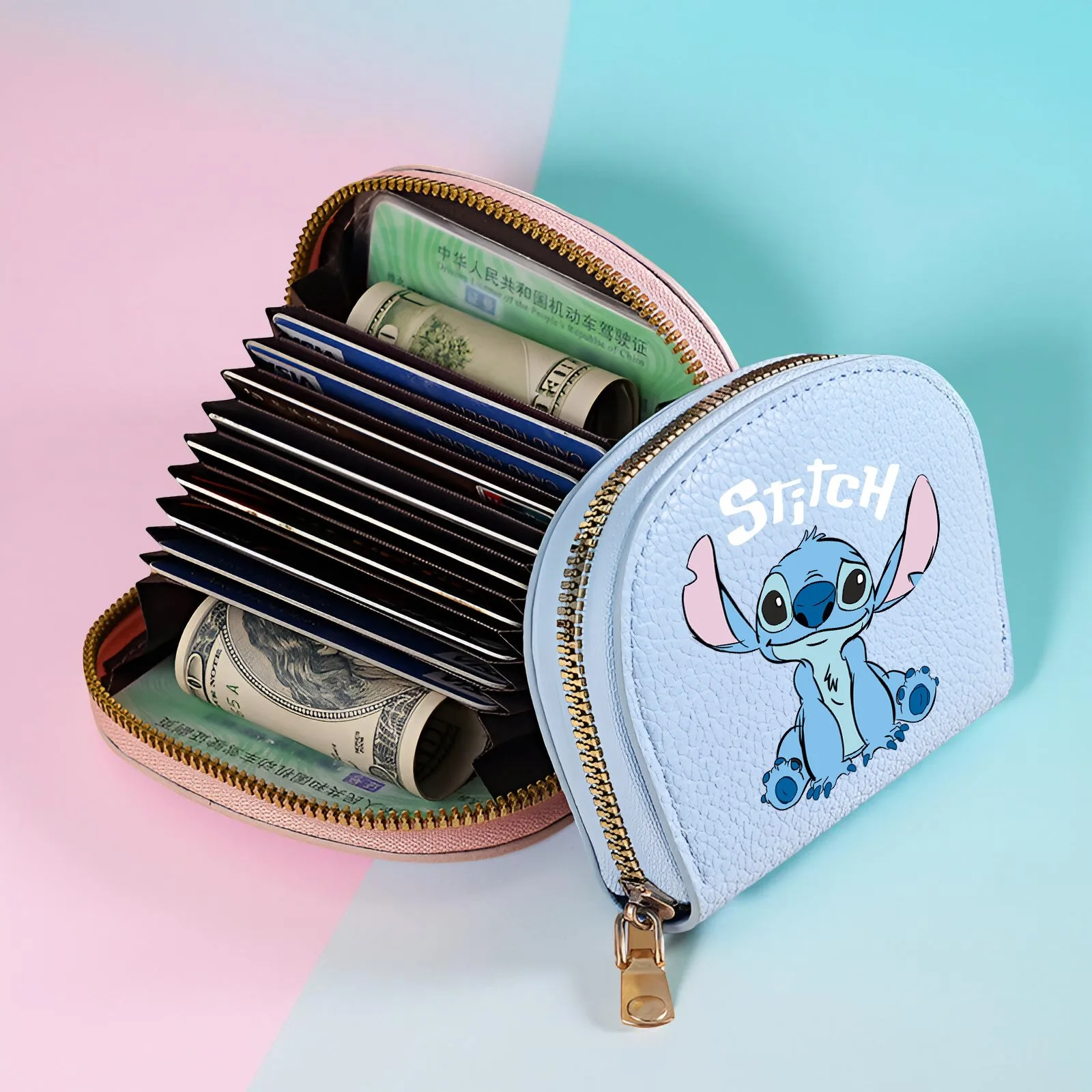 Disney Shell-Shaped Zip Wallet Stitch Print Coin Purse with 8 Card Slots Bill Pocket PU Leather for Women Cute Christmas Gift
Disney Shell-Shaped Zip Wallet Stitch Print Coin Purse with 8 Card Slots Bill Pocket PU Leather for Women Cute Christmas Gift
