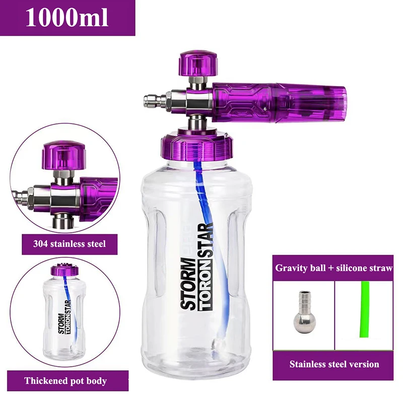 1LCar Wash Snow Foam Lance Stainless Steel Foam Gun 1/4 Inch Foam Genenrator Foam Sprayer Foam Cannon for High Pressure Washer
1LCar Wash Snow Foam Lance Stainless Steel Foam Gun 1/4 Inch Foam Genenrator Foam Sprayer Foam Cannon for High Pressure Washer