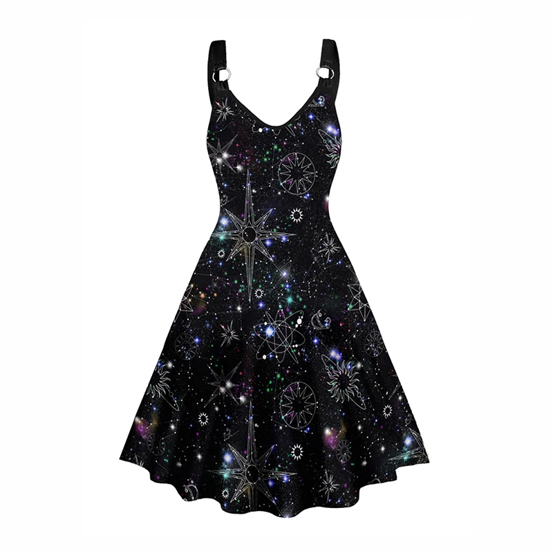 2024 Casual Womens Summer Dersses Allover Galaxy Print Straps Sleeveless O Ring V Neck Beach Tank Dress Vestidos Para Mujer
2024 Casual Womens Summer Dersses Allover Galaxy Print Straps Sleeveless O Ring V Neck Beach Tank Dress Vestidos Para Mujer