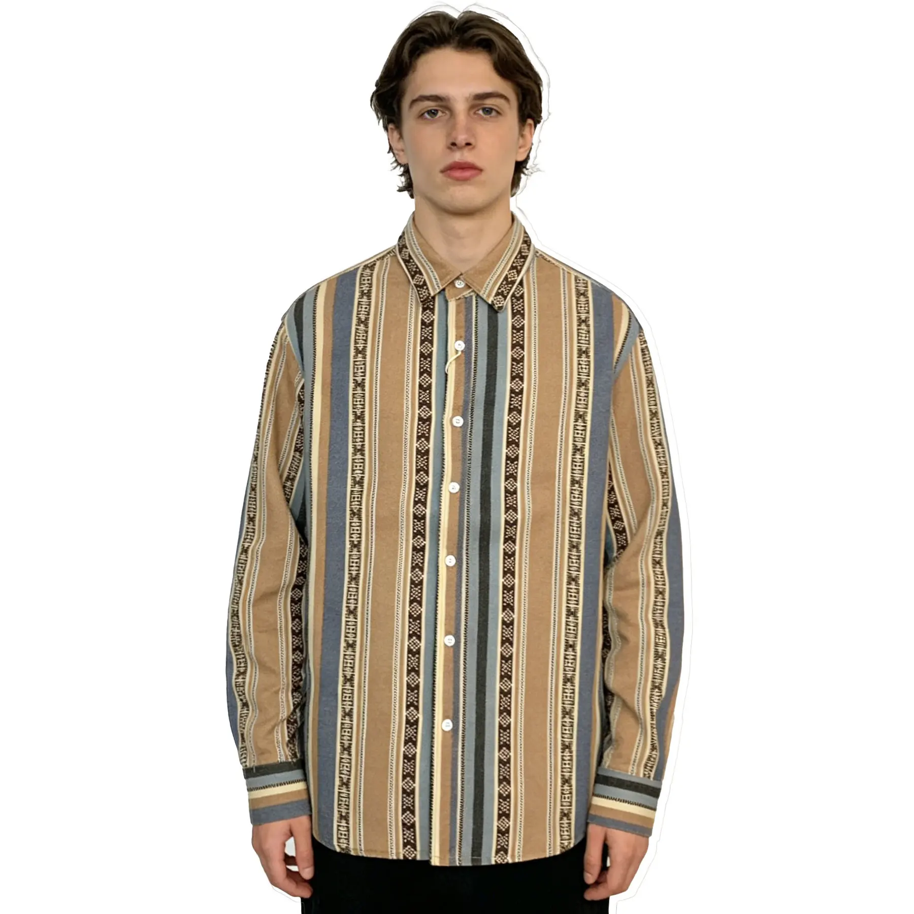 Vintage Shirts For Men Long Sleeve Ethnic Style Printed Striped Shirt Jacket Casual Wear Resistant Twill Cotton Antique Shirt
Vintage Shirts For Men Long Sleeve Ethnic Style Printed Striped Shirt Jacket Casual Wear Resistant Twill Cotton Antique Shirt