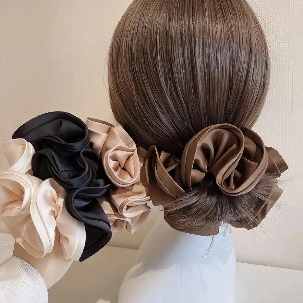 Big Hair Tie Ribbon Scrunchies Satin Elastic Hair Band Bow Women Simple Temperament New Style Ponytail Hair Accessories
Big Hair Tie Ribbon Scrunchies Satin Elastic Hair Band Bow Women Simple Temperament New Style Ponytail Hair Accessories