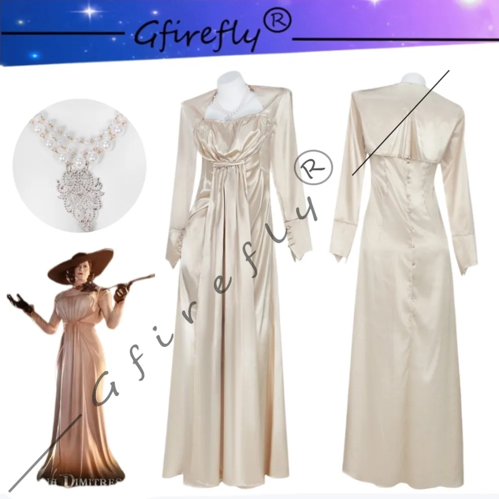 Resident Evil Lady Dimitrescu Same Style Cosplay Costume White Elegant Dress Adult Women Halloween Carnival Party Stage Wear
Resident Evil Lady Dimitrescu Same Style Cosplay Costume White Elegant Dress Adult Women Halloween Carnival Party Stage Wear