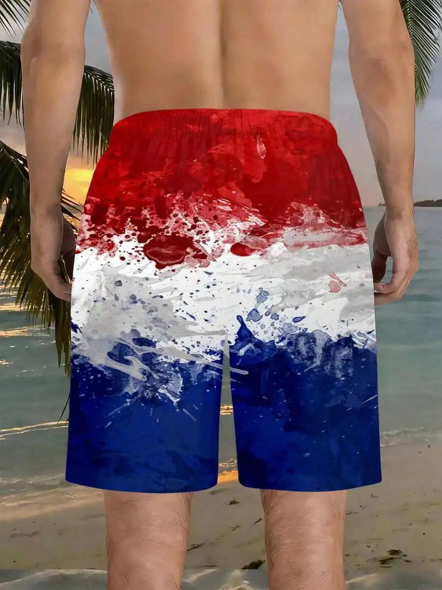 Mens Red White Blue Abstract Wave Swim Trunks For Beach Summer Leisure And Water Sports
Mens Red White Blue Abstract Wave Swim Trunks For Beach Summer Leisure And Water Sports