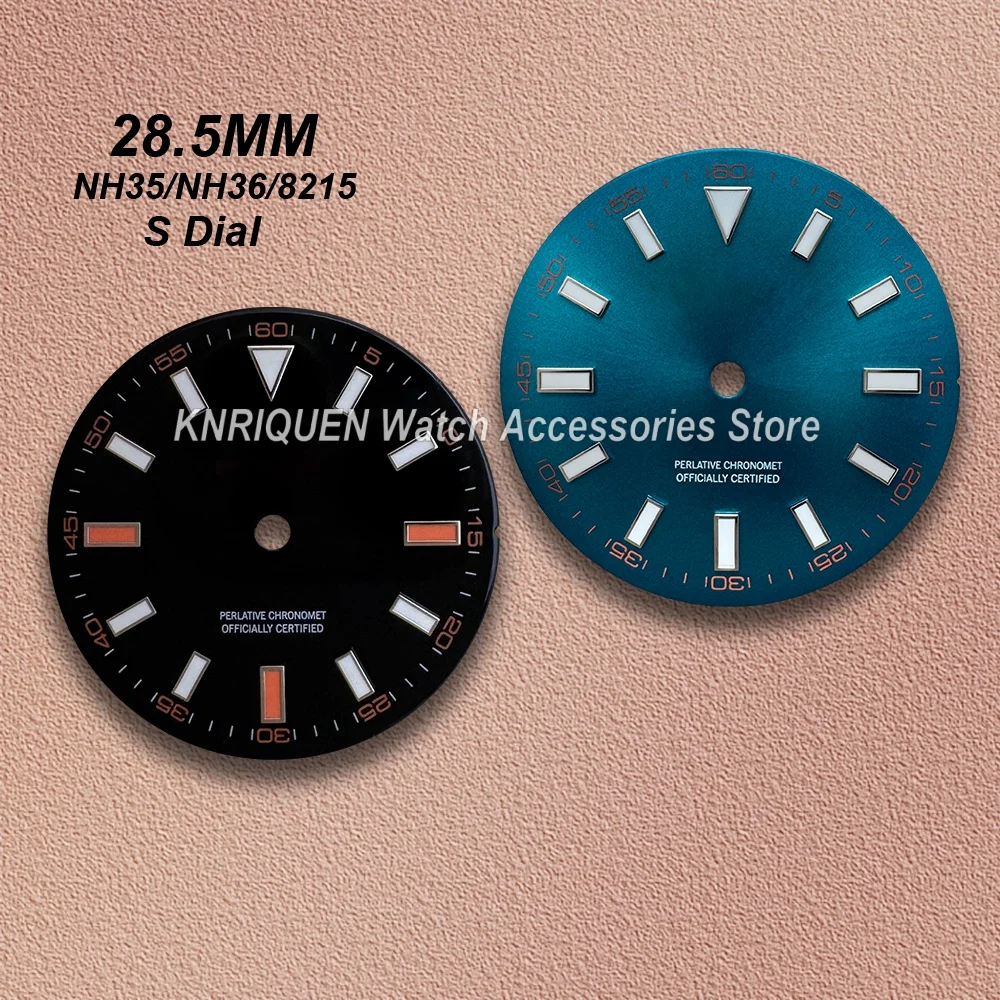 28.5mm S Logo Dial Fit NH35/NH36/8215 Movement Ice Blue Luminous Sunburst/Matte Black/Blue Watch Modification Accessories
28.5mm S Logo Dial Fit NH35/NH36/8215 Movement Ice Blue Luminous Sunburst/Matte Black/Blue Watch Modification Accessories