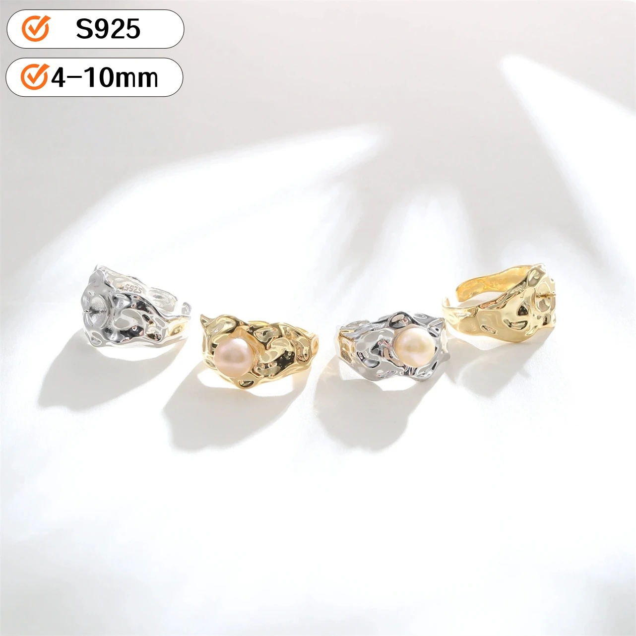 S925 Sterling Silver Open Ring Setting DIY 4-10mm Pearl Mount With Fits Round Bead Women Party Gift Jewelry Accessory Wholesale
S925 Sterling Silver Open Ring Setting DIY 4-10mm Pearl Mount With Fits Round Bead Women Party Gift Jewelry Accessory Wholesale