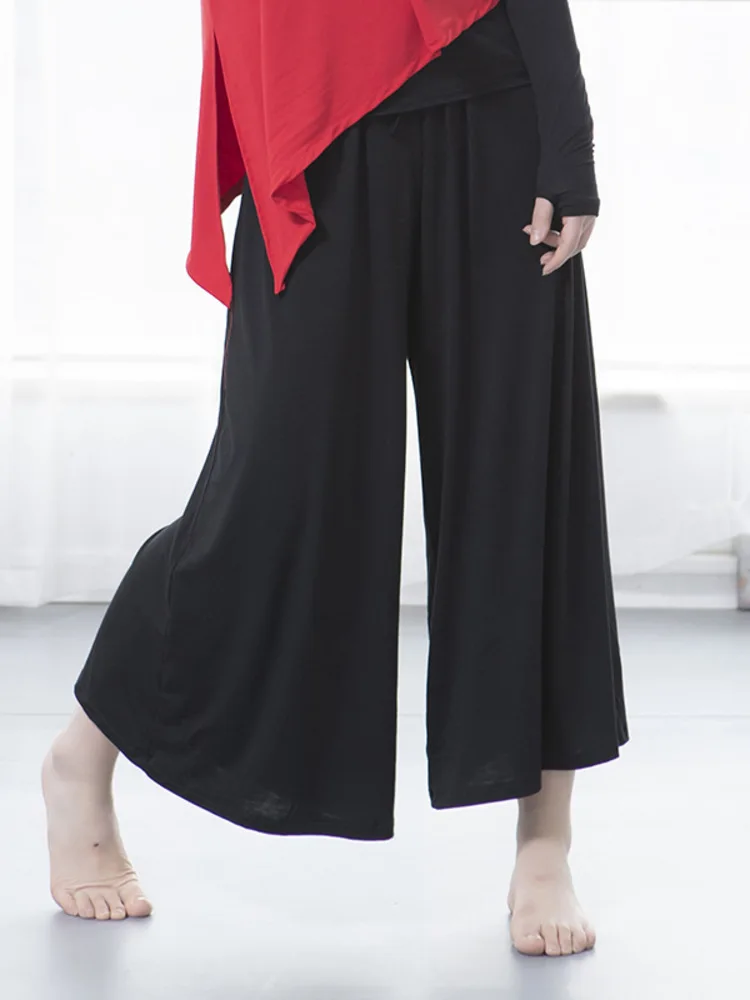 Dance Costume Modern Dance Wide Leg Pants Black Loose Basic Training Clothes Modal Cropped Pants for Women
Dance Costume Modern Dance Wide Leg Pants Black Loose Basic Training Clothes Modal Cropped Pants for Women