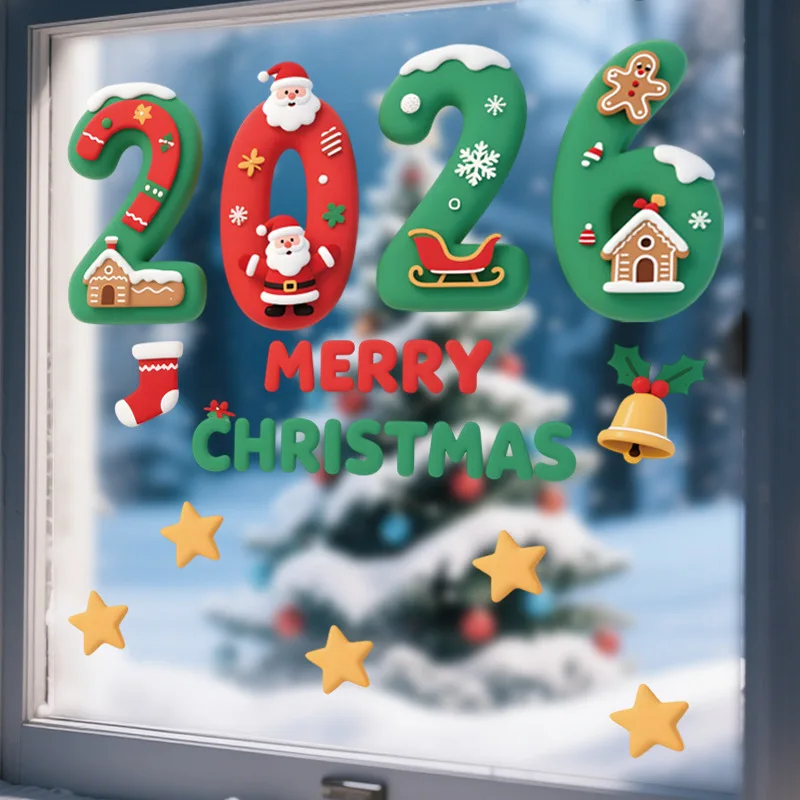 2026 Christmas Cartoon 3D Digital Glass Stickers, Static Removable Window Decals for Shopping Malls & Home
2026 Christmas Cartoon 3D Digital Glass Stickers, Static Removable Window Decals for Shopping Malls & Home