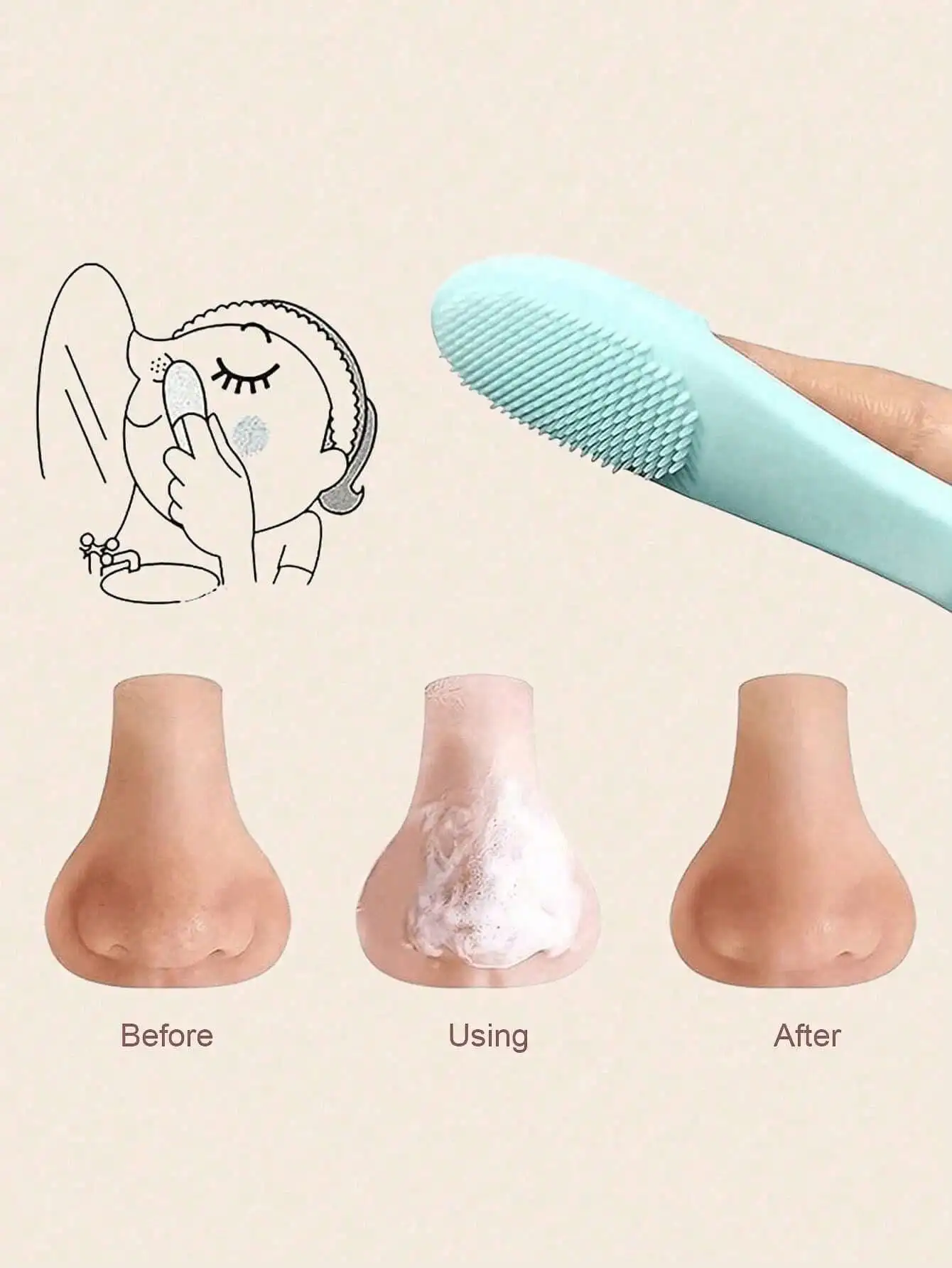 1Pc Soft Silicone Nose Cleansing Brush Facial Pore Deep Cleaner Blackhead Removal Massage Skin Care Beauty Tool
1Pc Soft Silicone Nose Cleansing Brush Facial Pore Deep Cleaner Blackhead Removal Massage Skin Care Beauty Tool