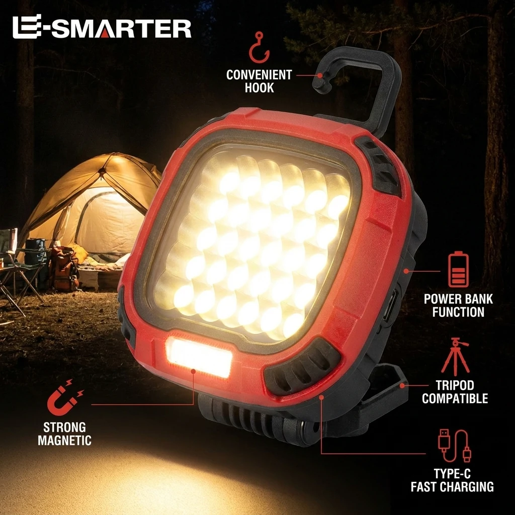 Magnetic COB Floodlight Multi-Functional Rechargeable Portable Working Lamp Highlight Lighting Outdoor Camping Emergency Repair
Magnetic COB Floodlight Multi-Functional Rechargeable Portable Working Lamp Highlight Lighting Outdoor Camping Emergency Repair