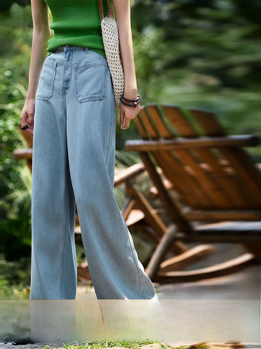 Retro Denim Copper Ammonia Silk Silk Three Silk Breathable Vintage Jeans High Waist Straight Leg Pants Ladies' Casua...
Retro Denim Copper Ammonia Silk Silk Three Silk Breathable Vintage Jeans High Waist Straight Leg Pants Ladies' Casua...