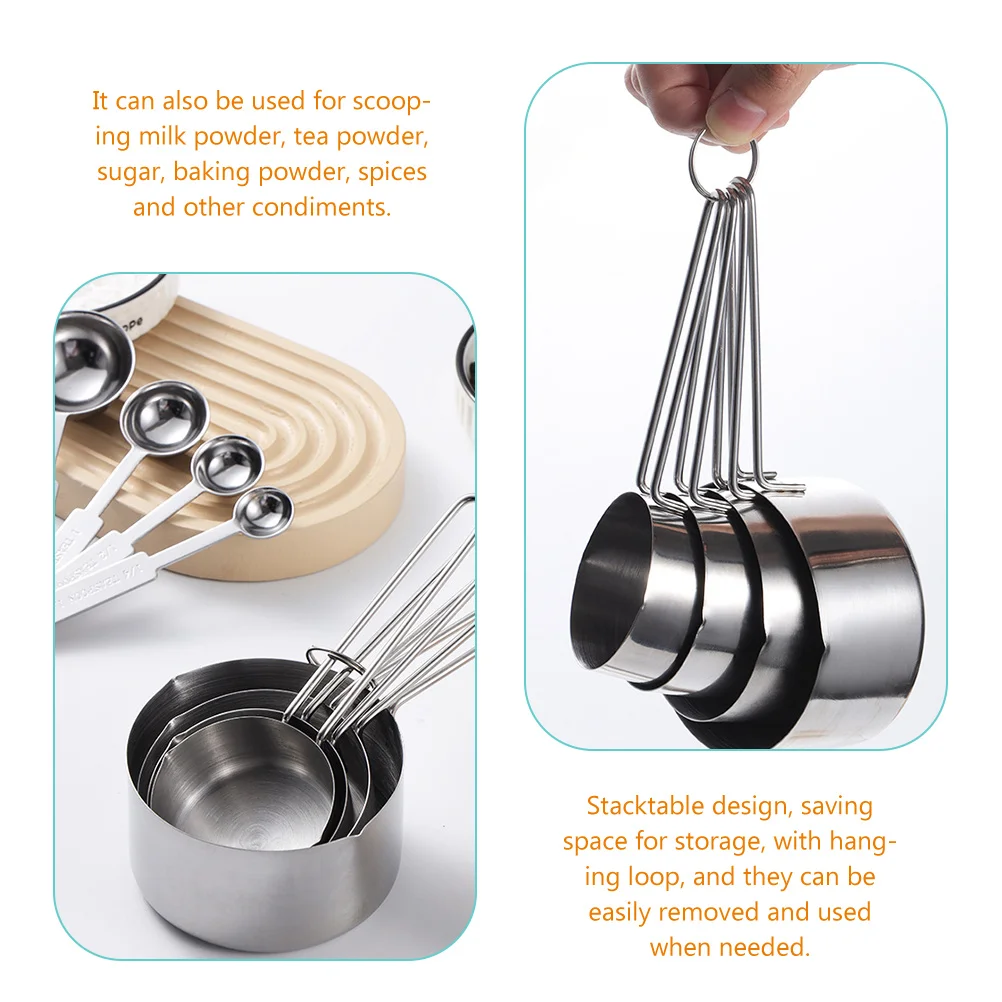 8pcs Measuring Spoons Set Stainless Steel Teaspoons Tablespoons Spoon Measurement Baking Silver Long H Dry Wet Ingredients
8pcs Measuring Spoons Set Stainless Steel Teaspoons Tablespoons Spoon Measurement Baking Silver Long H Dry Wet Ingredients