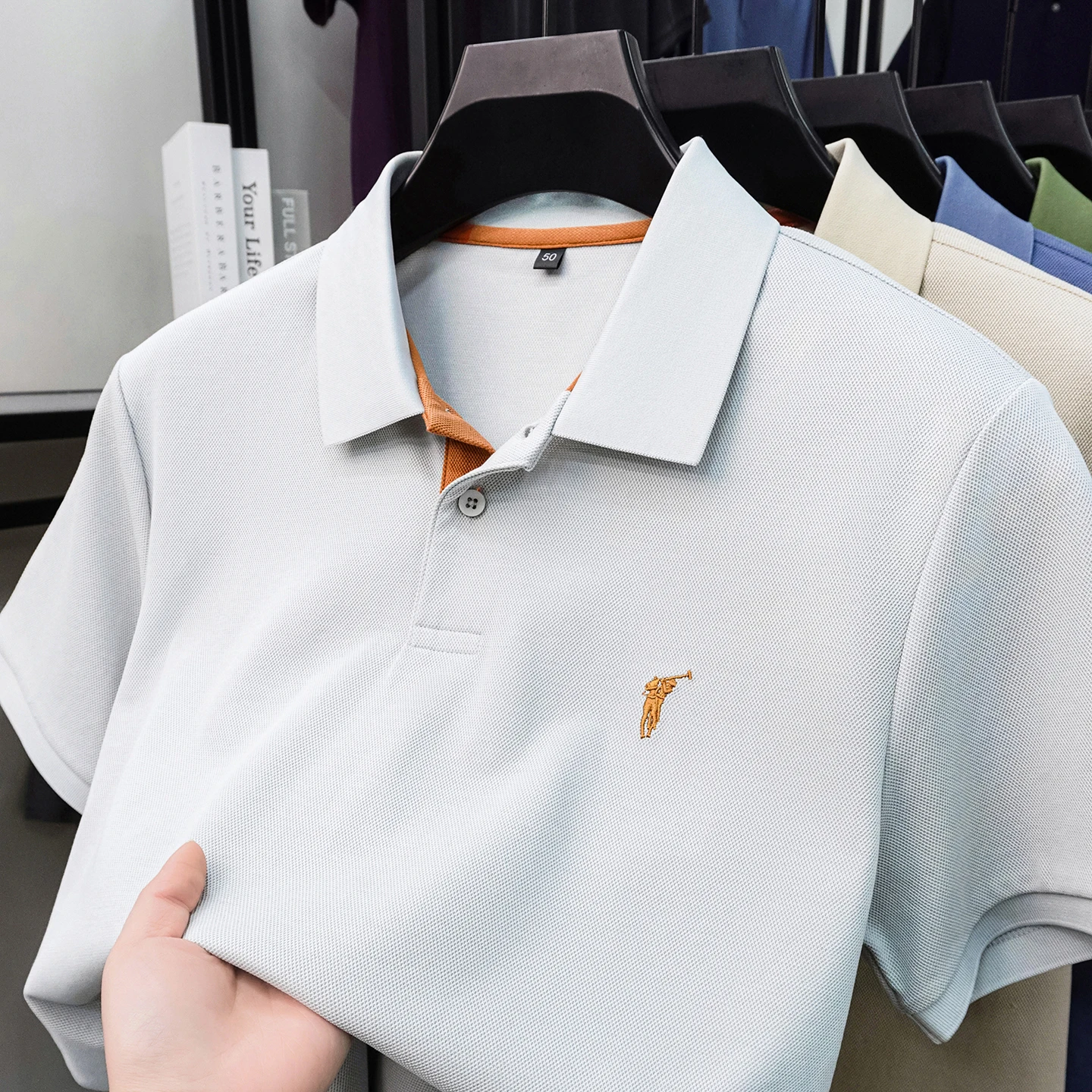 100%cotton high-end short sleeve polo shirt men summer luxury brand pony embroidery design fashion business casual golf T-shirt
100%cotton high-end short sleeve polo shirt men summer luxury brand pony embroidery design fashion business casual golf T-shirt