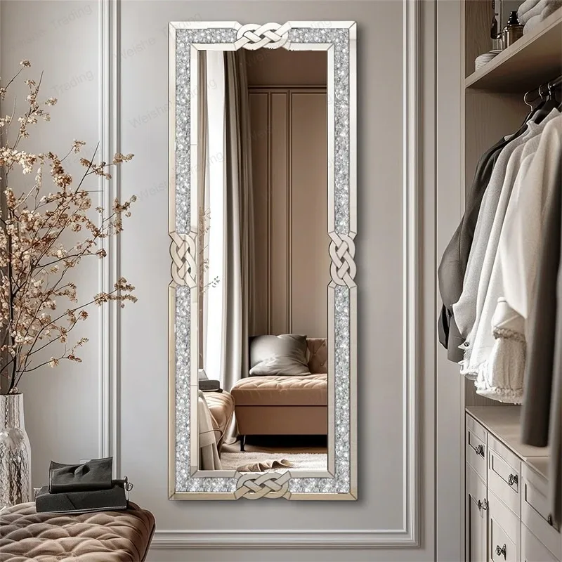 On the wall, light luxury full-length mirror, sofa jewelry, advanced hanging picture mirror, large prop, blue bow decorative
On the wall, light luxury full-length mirror, sofa jewelry, advanced hanging picture mirror, large prop, blue bow decorative