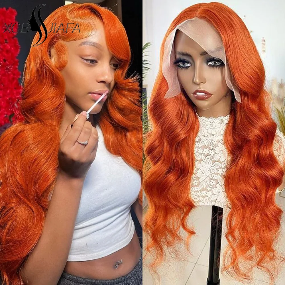 250 Density Ginger Orange 13x6 Transparent Lace Frontal Wig 350 Body Wave Colored Human Hair Wigs For Black Woman Glueless 
250 Density Ginger Orange 13x6 Transparent Lace Frontal Wig 350 Body Wave Colored Human Hair Wigs For Black Woman Glueless